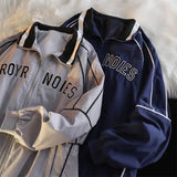 AIDASE  -  Spring Autumn Retro Baseball Uniform Coat Men Women's Harajuku BF Preppy Couple Jacket American Loose Streetwear aidase-shop