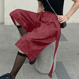 AIDASE  -  Men Wide Leg Pants Solid Color Button Joggers Loose Calf-length Trousers Men Streetwear 2025 Fashion Casual Pants S-5XL aidase-shop