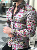 AIDASE  -  Men's Fashionable All-Match Long-Sleeved Shirt Printed Casual Flower Shirt aidase-shop