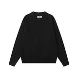 AIDASE  -  Loose V-Ne Knitwear Pure Color Base Layer Sweater for Men Autumn Winter New Sle Korean Loose Sle Faionable Versatile aidase-shop