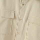 AIDASE  -  Men Shirt Solid Color Lapel Long Sleeve Pockets Casual Men Clothing Streetwear Loose Korean Style Fashion Male Tops aidase-shop
