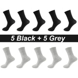 AIDASE  -  10Pairs Men Socks Organic Cotton Breathable Black White Business Socks Casual Spring Summer for Male Plus Size EUR38-48 aidase-shop