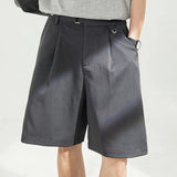 AIDASE  -  Casual Mens Loose Wide Leg Shorts Spring Summer Stylish Solid Color Straight Bottoms Men Fashion Draped Baggy Shorts Streetwear aidase-shop