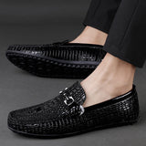 66.35Aidase Brand Luxury Shoes Leather Fashion Loafers Classic Leather Shoes Slip-On Driving Shoes Men's Casual Moccasin Soft Sole High-end aidase-shop