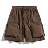 AIDASE  -  Men's Quick Dry Nylon Cargo Shorts Fashion Elastic Waist Multi-Pocket Lightweight Outdoor Summer Athletic Casual Shorts Man