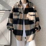 AIDASE  -  American Style Men's Woolen Jacket Loose High Street Large Pocket Decoration Long Sleeve Turn-down Collar Men Coats 21E7628 aidase-shop