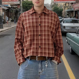 AIDASE  -  Men Plaid Shirt Lapel Long Sleeve Button Loose Men Clothing Autumn 2025 Fashion Casual Male Shirts Camisas Streetwear aidase-shop