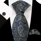 AIDASE  -  Teal Green Solid Paisley Wedding Tie For Men Fashion Design Quality Hanky Cufflink Men Gift Necktie Set aidase-shop