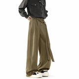 AIDASE  -  Belt Black Suit Pants Men Oversized Society Mens Dress Pants Korean Loose Wide Leg Pants Mens Office Formal Trousers M-3XL