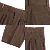 AIDASE  -  New Men Summer Slim-fit British Style Suit Shorts Light Luxury Business Straight-leg Shorts Leisure Button-down Half-pants M-3XL aidase-shop