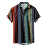AIDASE  -  Loose Regular Fit Men'S Long Sleeve Shirt Men'S Summer Short Sleeve Hawaiianss Regular Fit Button Down Shirts Ropa Hombre aidase-shop