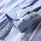 AIDASE  -  Men's Fashion Business Wedding Work Gentleman Cotton Button Point Collar Color Stripe Commuter Long Sleeve Casual Shirt aidase-shop