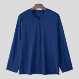 AIDASE  -  Men T Shirt Solid Color V Neck Long Sleeve Loose Fashion Casual Male Tee Tops Streetwear Korean Style Men Clothing S-5XL aidase-shop