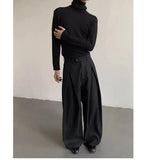AIDASE  -  Men's High-Waisted Wide-Leg Trousers with Pleated Detail Casual Pants aidase-shop