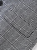 AIDASE  -  Men Plaid 2 Piece Summer Suit Short Sleeve Blazer Matching Knee Length Shorts Set Casual Daily Business Vacation Formal Outfit aidase-shop