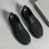 AIDASE  -  Men High-top Derby Shoes Black-brown Color Thick-soled British Casual Lace-up Business-style Derby Shoes Sizes 38 - 46 Men Shoes aidase-shop
