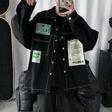 Aidase Versatile Fashion Atutumn Winter Men's Solid Casual Loose Pockets Denim Jacket Retro Coat Cool Boys Patchwork Pockets aidase-shop