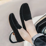 AIDASE  -  Men's Loafers Hot Selling Spring Autumn Men's Suede Leather Shoes for Commuting Massage Sole Flat Bottomed Walking Shoes aidase-shop