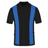 AIDASE  -  Summer Clothing Men's Casual Knitted Patchwork Short Sleeve Polo Shirt Lapel Button Breathable T Shirt Fashion Luxury M-3XL aidase-shop