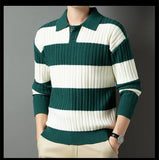 Aidase Polo Shirt Luxury Men's Pullover Sweater Fashion Thick Warm Sweater Striped Casual T-shirt Men's Top Loose Knitwear aidase-shop