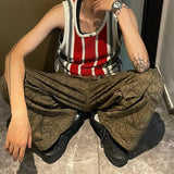 Aidase American Striped Knitted Vest Men Women Color Blocking Sleeveless Knit Tank Tops Summer Fashion Vintage Tshirs Camisoles Unisex