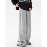 AIDASE  -  Gray Men's Autumn American High Street Heavy Sports Trendy Brand Straight Casual Wide-leg Trousers aidase-shop