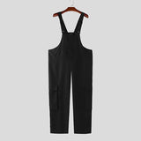 AIDASE  -  Men Jumpsuits Solid Color Sleeveless Straps Rompers Men Pants Streetwear Loose 2025 Fashion Casual Suspenders Overalls aidase-shop