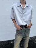 AIDASE  -  Premium Ice Silk Shirt For Men Cuba Collar Short Sleeved Tops Summer Fashion Luxury Anti-wrinkle Shirts Cleanfit Streetwear aidase-shop
