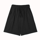 AIDASE  -  Summer Men's Black Solid Color Loose Simple Basic Casual Daily Trendy Knee Length Cotton Linen Shorts Male New Fashion Shorts aidase-shop