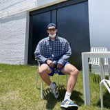 Aidase Over Size. American Retro Plaid Shirt Coat, Men's Fashion Brand Loose Leisure All-Matching Couple Long Sleeve Top, Pink Shirt aidase-shop