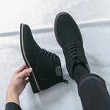 AIDASE  -  Business Men Chell Boots Men Lace-up Business Brand Suede Leather Boots British Social Boots Sizes 39-48 Men Boots aidase-shop