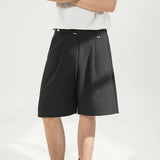 AIDASE  -  Casual Mens Loose Wide Leg Shorts Spring Summer Stylish Solid Color Straight Bottoms Men Fashion Draped Baggy Shorts Streetwear aidase-shop