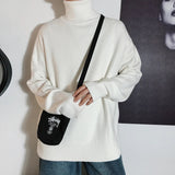 AIDASE  -  Men Oversized Turtleneck Sweaters Winter Korean Fashions Pullover Harajuku Black Knitwear aidase-shop