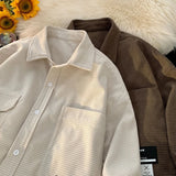 Aidase Japanese Fashion Trend Corduroy Shirt Men's American Retro Autumn Trend Handsome Work Jacket Loose Casual Shirt Freshing Chic aidase-shop