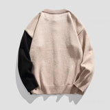 AIDASE  -  Color Block Knit Cardigan Men Loose Casual Asymmetric Button Sweater Daily Versatile Streetwear aidase-shop