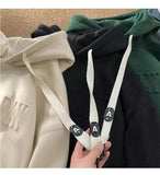 AIDASE  -  American heavyweight hoodie men's autumn and winter youth plus plush thick top letter steel print hooded jacket aidase-shop