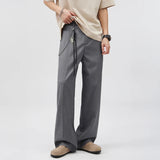 AIDASE  -  Men Streetwear Fashion Straight Business Casual Black Gray Suit Pant Commute Vintage Cigarette Pants Trousers aidase-shop