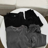 AIDASE  -  Men's Big Size Casual Suit Summer Thin Loose Regular Shoulder Short Sleeve Two Piece Set For 150kg aidase-shop
