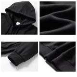 AIDASE  -  Autumn Fashion Men's Jacket Coat Long Sleeve Loose Zipper Hoodies Streetwear Hooded Casual Outwear Black Gray aidase-shop