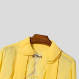 AIDASE  -  Men Shirt Solid Color Chiffon See Through Ruffle Irregular Shirts Men Cardigan Streetwear Sexy Fashion Party Camisa aidase-shop