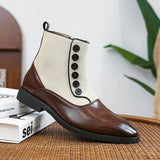 AIDASE  -  Luxury Men Business Chelsea Boots PU Side Zipper Buckle Boots British Retro Gentleman Suede Formal Boots Size 38-46 Men Boots aidase-shop