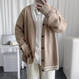AIDASE  -  Japanese Style Cardigan Sweater Men Autumn Loose Casual Knitwear Streetwear Fashion aidase-shop