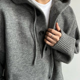 AIDASE  -  American Retro Casual V-ne Knitted Sweater Men Pure Color Outerwear Autumn Winter New Sle Loose Fit Long Sve Coat aidase-shop