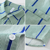 Aidase 100% Cotton Classic Men's Shirts Holiday Cool Long Sleeve Striped Blouses for Youth Man 2024 Spring Fashion Loose Casual Tops aidase-shop