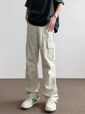 AIDASE  -  American High Street Spring Trendy Loose Casual Work Pants for Men Straight Leg Clean Fit Long Trousers Street Sle aidase-shop