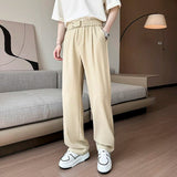 AIDASE  -  Korean Style Men's Casual Pants Summer New Fashion Versatile Thin Straight Wide Leg Male Trousers Menswear Tide aidase-shop