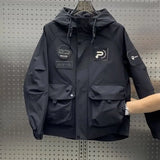 Aidase  New Workwear Hooded Loose Jacket Men's Korean Version Versatile Submachine Jacket Youth Fashion Hooligan Jacket