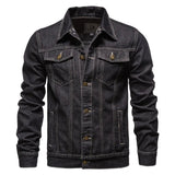 AIDASE  -  Men's Cotton Denim Jacket Autumn Winter Fashion Casual Slim Fit Outerwear Versatile Trendy Men's Clothing aidase-shop