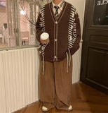 Aidase Autumn Winter Fashion Y2K Casual Men's Cardigan Sweater Long Sleeve Top Cotton V-Neck Korean Coat Man Retro Male Clothes aidase-shop