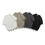 AIDASE  -  Solid Color Short Sleeve T-shirt Men's Summer Fashion Loose Casual Retro Tshirt Couple Streetwear T Shirts aidase-shop